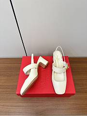 VLTN Vlogo Locker Mary-Jane Slingback Pumps In Calfskin White 60mm - 5