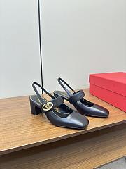 VLTN Vlogo Locker Mary-Jane Slingback Pumps In Calfskin Black 60mm - 2