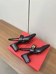 VLTN Vlogo Locker Mary-Jane Slingback Pumps In Calfskin Black 60mm - 4