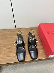 VLTN Vlogo Locker Mary-Jane Slingback Pumps In Calfskin Black 60mm - 5