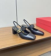 VLTN Vlogo Locker Mary-Jane Slingback Pumps In Calfskin Black 60mm - 1