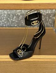 VLTN Vlogo Locker Calfskin Sandal Black 105mm  - 1