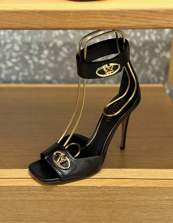 VLTN Vlogo Locker Calfskin Sandal Black 105mm 