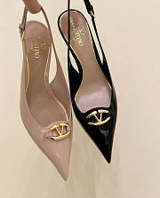 VLTN Vlogo The Bold Edition Slingback Pumps In Patent Leather Black/ Beige Rose 60mm - 2