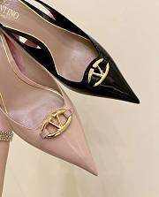 VLTN Vlogo The Bold Edition Slingback Pumps In Patent Leather Black/ Beige Rose 60mm - 4