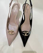 VLTN Vlogo The Bold Edition Slingback Pumps In Patent Leather Black/ Beige Rose 60mm - 6