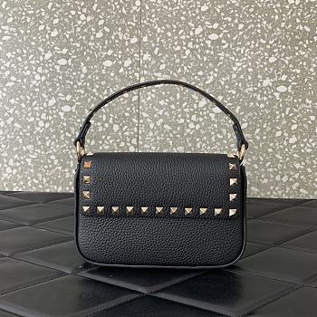 VLTN Rockstud Grainy Calfskin Pouch Black 19x12x3cm