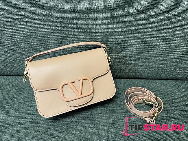 VLTN Garavani Locò Calfskin Shoulder Bag Rose 22x16x7cm - 1