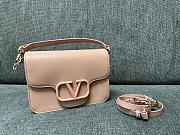 VLTN Garavani Locò Calfskin Shoulder Bag Rose 22x16x7cm - 2