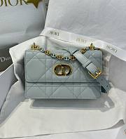 Dior Miss Caro Mini Bag Placid Blue Macrocannage Lambskin 18x12x5.5cm - 1