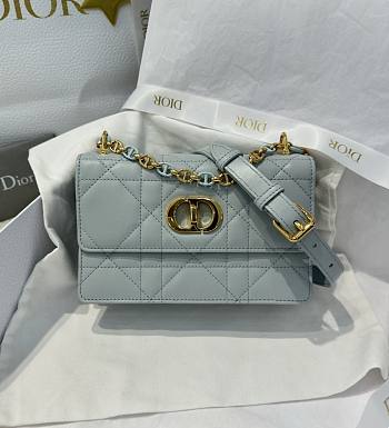 Dior Miss Caro Mini Bag Placid Blue Macrocannage Lambskin 18x12x5.5cm