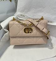 Dior Miss Caro Mini Bag Powder Pink Macrocannage Lambskin 18x12x5.5cm - 1