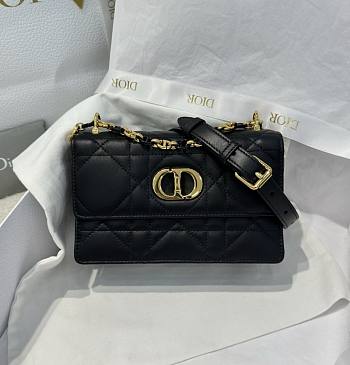 Dior Miss Caro Mini Bag Black Macrocannage Lambskin 18x12x5.5cm