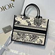 Medium Dior Book Tote Latte Multicolor Dior Zodiac Embroidery and Black Calfskin 36.5x28x16.5cm - 3