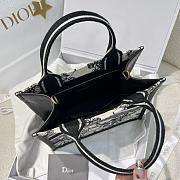 Small Dior Book Tote Latte Multicolor Dior Zodiac Embroidery and Black Calfskin 26.5x22x14cm - 5