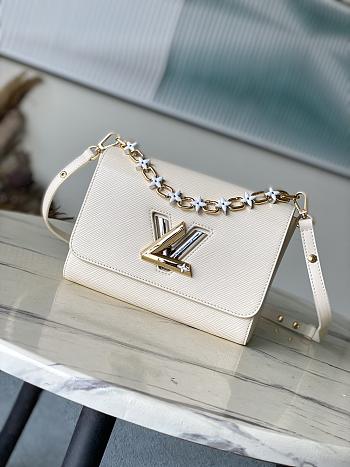 LV Twist MM Epi Leather Quartz White M24043 23x17x9.5cm