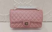 Chanel Classic Flap Bag Pink Grained Calfskin Gold Hardware Size 25cm - 1