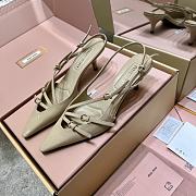 Miumiu Patent Leather Slingbacks With Buckles Beige 55mm - 4