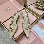 Miumiu Patent Leather Slingbacks With Buckles Beige 55mm - 3