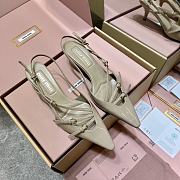 Miumiu Patent Leather Slingbacks With Buckles Beige 55mm - 2