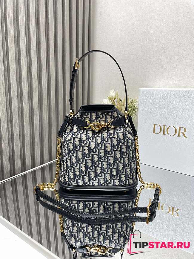 Dior Medium C'est Bag Blue Dior Oblique Jacquard Size 24x10x24.5 cm - 1