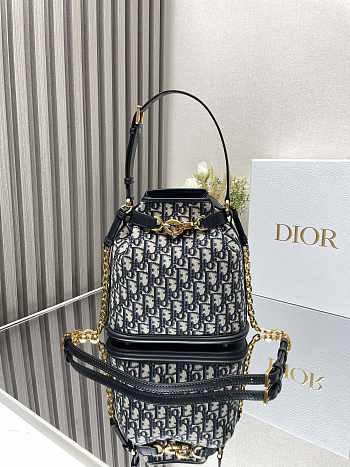 Dior Medium C'est Bag Blue Dior Oblique Jacquard Size 24x10x24.5 cm