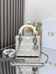 Mini Lady Dior Bag White Cannage Lambskin Silver Hardware 17x15x7cm - 1