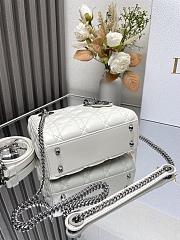 Mini Lady Dior Bag White Cannage Lambskin Silver Hardware 17x15x7cm - 2