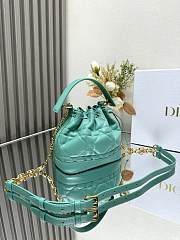 Dioriviera Small Dior Jolie Bucket Bag Aquamarina Macrocannage Calfskin 17x16x10.5cm - 2