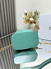 Dioriviera Small Dior Jolie Bucket Bag Aquamarina Macrocannage Calfskin 17x16x10.5cm - 4