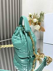 Dioriviera Small Dior Jolie Bucket Bag Aquamarina Macrocannage Calfskin 17x16x10.5cm - 5