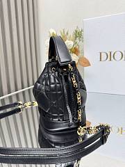 Small Dior Jolie Bucket Bag Black Calfskin and Macrocannage Lambskin 17x16x10.5cm - 6