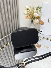 Small Dior Jolie Bucket Bag Black Calfskin and Macrocannage Lambskin 17x16x10.5cm - 4