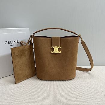 Celine Medium Louise Bag In Suede Calfskin Blonde 23.5x24x16cm