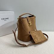 Celine Medium Louise Bag In Suede Calfskin Blonde 23.5x24x16cm - 5