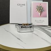 Celine Mini Claude In Laminated Calfskin Silver 12x9.5x4cm - 5