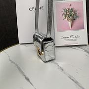 Celine Mini Claude In Laminated Calfskin Silver 12x9.5x4cm - 4