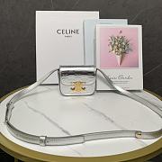 Celine Mini Claude In Laminated Calfskin Silver 12x9.5x4cm - 3