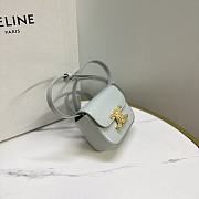 Celine Mini Claude In Shiny Calfskinpale Blue 12x9.5x4cm - 4