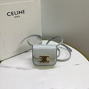 Celine Mini Claude In Shiny Calfskinpale Blue 12x9.5x4cm - 3