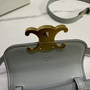 Celine Mini Claude In Shiny Calfskinpale Blue 12x9.5x4cm - 5