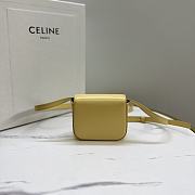 Celine Mini Claude In Shiny Calfskinpale Yellow 12x9.5x4cm - 5