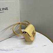 Celine Mini Claude In Shiny Calfskinpale Yellow 12x9.5x4cm - 4