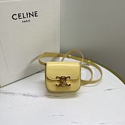 Celine Mini Claude In Shiny Calfskinpale Yellow 12x9.5x4cm - 3