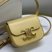 Celine Mini Claude In Shiny Calfskinpale Yellow 12x9.5x4cm - 2