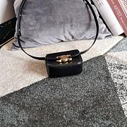 Celine Mini Claude In Shiny Calfskinpale Black 12x9.5x4cm - 5