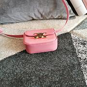 Celine Mini Claude In Shiny Calfskinpale Pink 12x9.5x4cm - 2