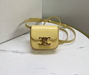 Celine Mini Claude In Shiny Calfskinpale Yellow 12x9.5x4cm - 1