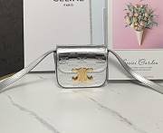 Celine Mini Claude In Laminated Calfskin Silver 12x9.5x4cm - 1