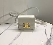 Celine Mini Claude In Shiny Calfskinpale Light Stone 12x9.5x4cm - 1